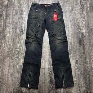 Vintage Miss Sixty Jeans Womens Size 27 Gray Cargo Denim Y2K 90s Made In Italy